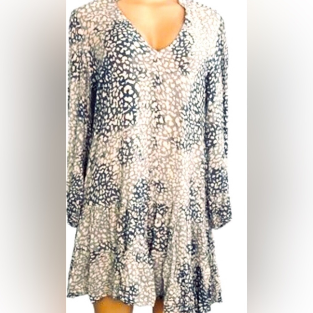 🤩***NWT*** 🎉LOVESTITCH LIGHT BLUE ANIMAL PRINT BOHO MINIDRESS! - Picture 2 of 11